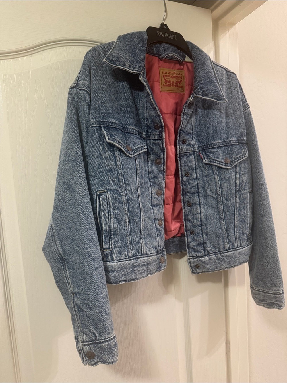 Levi's Blue Denim Jacket with Pink Quilted Lining.